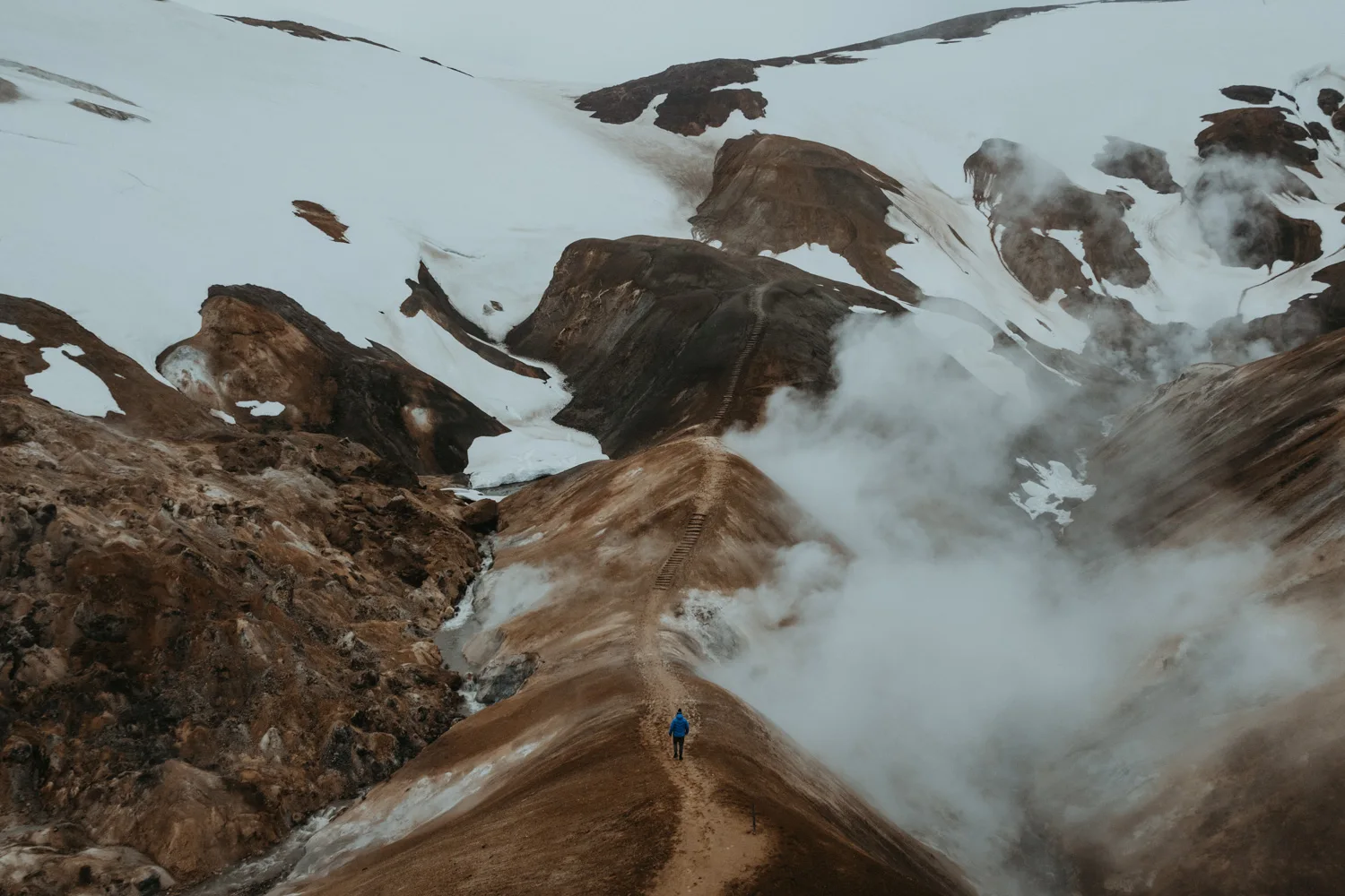 The colourful mountain landscape of the Icelandic highlands